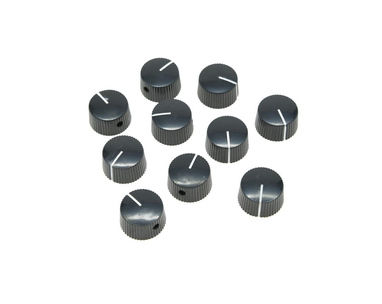 Kaish 10Pcs Black Vintage Barrel Guitar Amplifier Knob Round Knobs With Set Screw