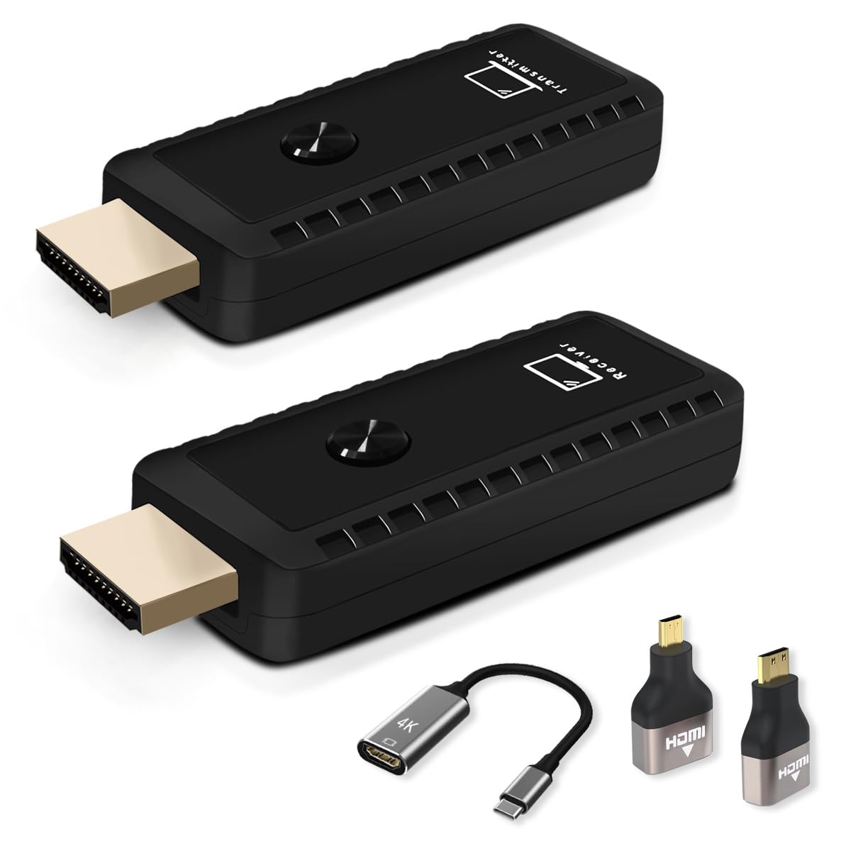 Sunmeg Wireless Hdmi Transmitter Receiver With Adapter 4K, 1080P 60Hz Hdmi Wireless Extender, Plug & Play 2.4G/5G Wireless Hdmi 
