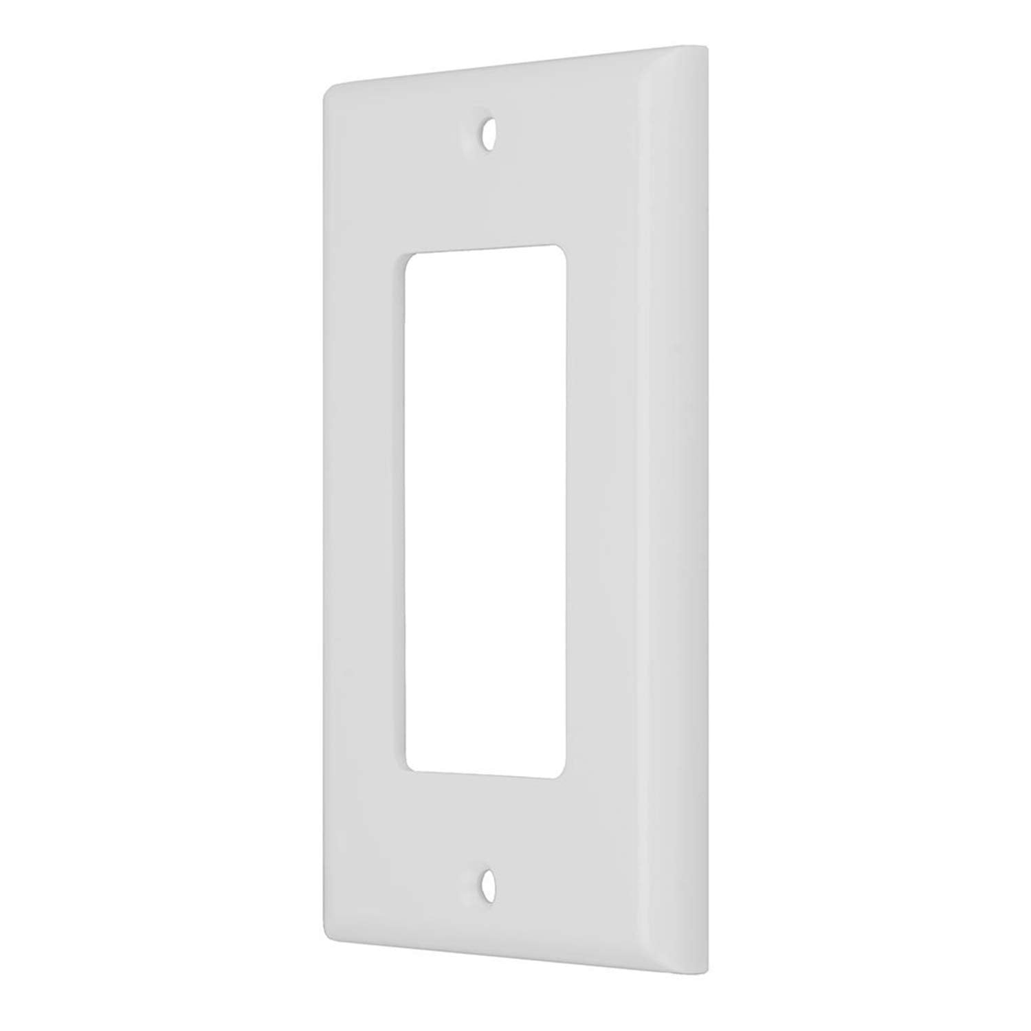 Rlecs 2 Pack White Brush Wall Plate Single Port Multipurpose Outlet Cover Wall Mount Panel For Multimedia Hdmi Hdtv Speaker Wire