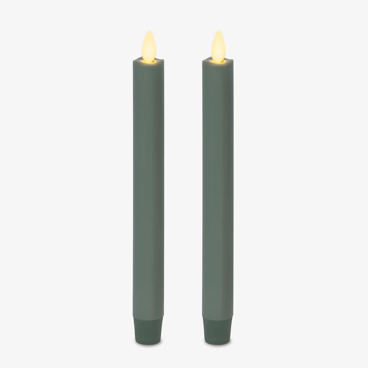 Luminara - Flameless Battery Operated Taper Candle - Iceberg Green - Pack Of 2-1X9.75 - Led Flickering Flame - Realistic Safe Fo