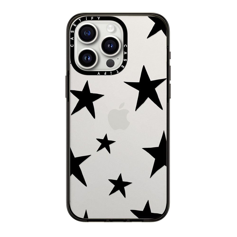 Casetify Compact Case For Iphone 15 Pro Max [2X Military Grade Drop Tested / 4Ft Drop Protection]   Stars Black   Clear Black