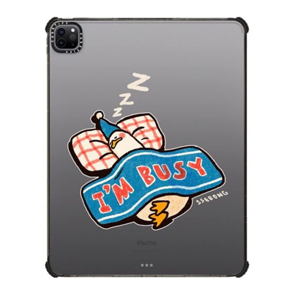 Casetify Impact Case For Ipad Pro 12.9'' (3Rd/4Th/5Th/6Th Gen)   I'M Busy By Ssebong   Clear Black