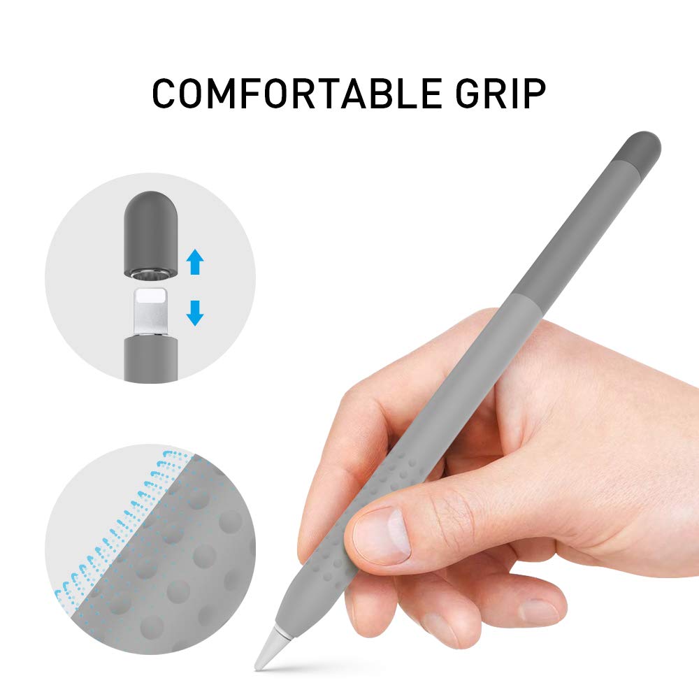 Delidigi, Portable Electronic Device Cover, Compatible With Apple Pencil 1St Generation, Gradient Grey Case Sleeve Silicone Cover Accessory
