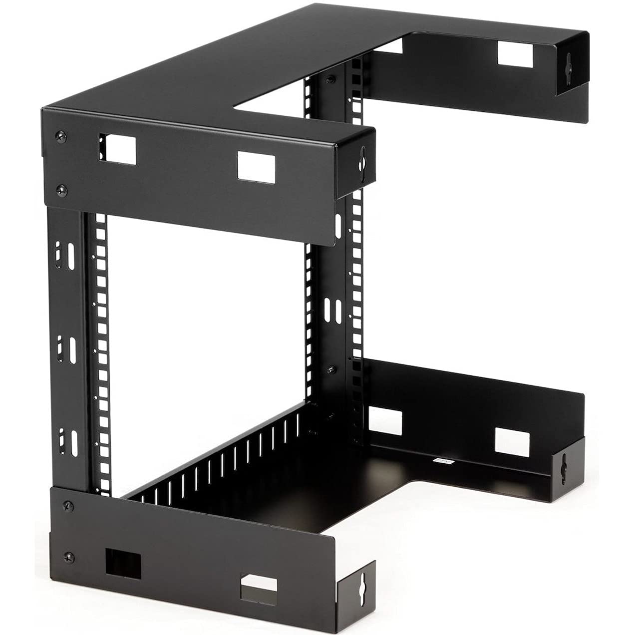 StarTech.com 2 Post 8U Heavy Duty Wall Mount Network Rack, 19' Open Frame Server Rack, 12' Deep, Wall Mount Data Rack for IT / AV / Patch Panel / Computer Equipment, TAA (RK812WALLO)