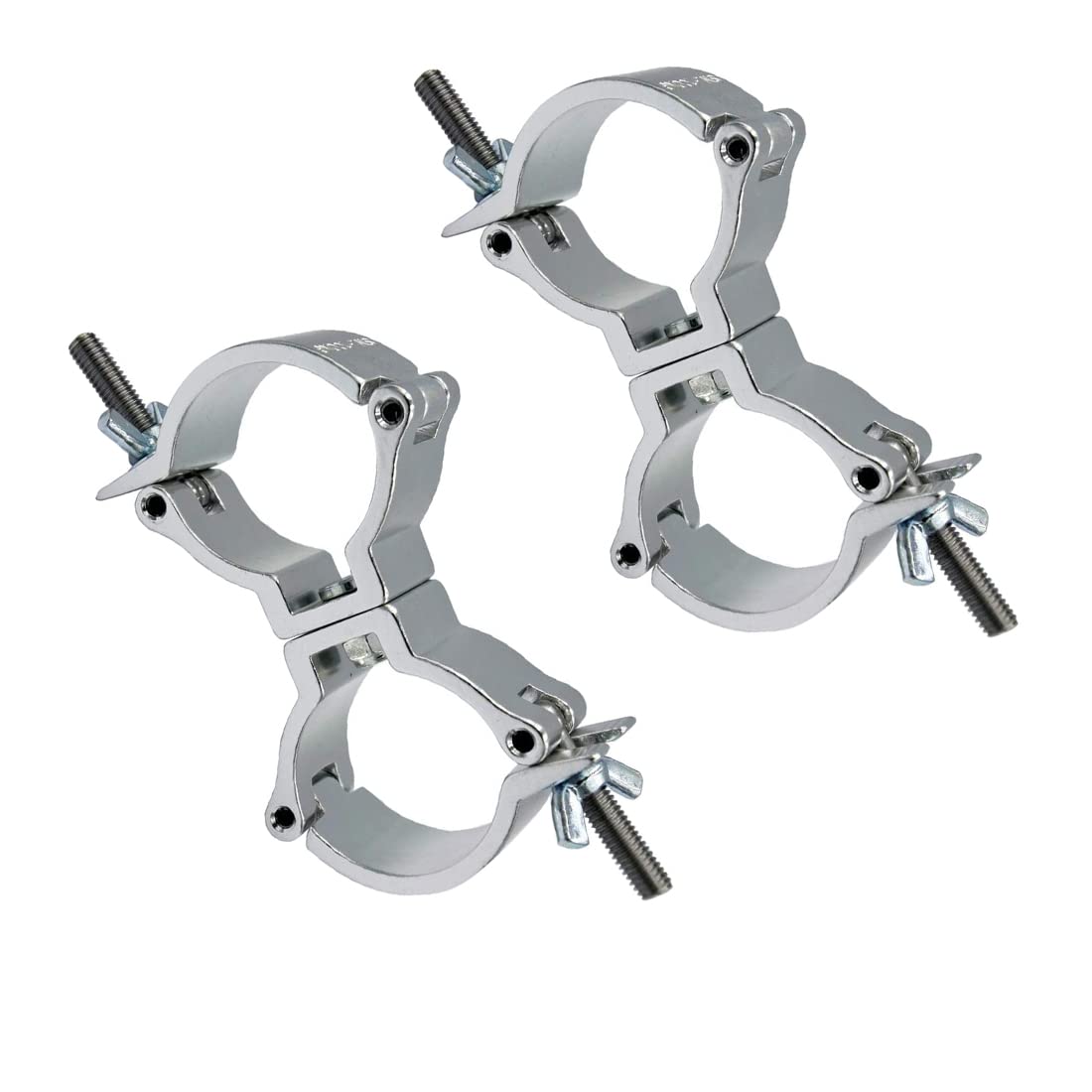 Gchee Dual Truss Swivel Coupler Clamp Fit F34 1.88 2 Inch Pipe Heavy Duty Aluminum Alloy 220 Lbs For Dj Stage Lighting (2Pcs)