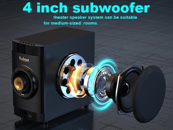 Surround Sound Systems Small 5.1 Home Theater System Speakers For Tv Subwoofer With Hdmi Arc Optical Bluetooth Input Stereo Home