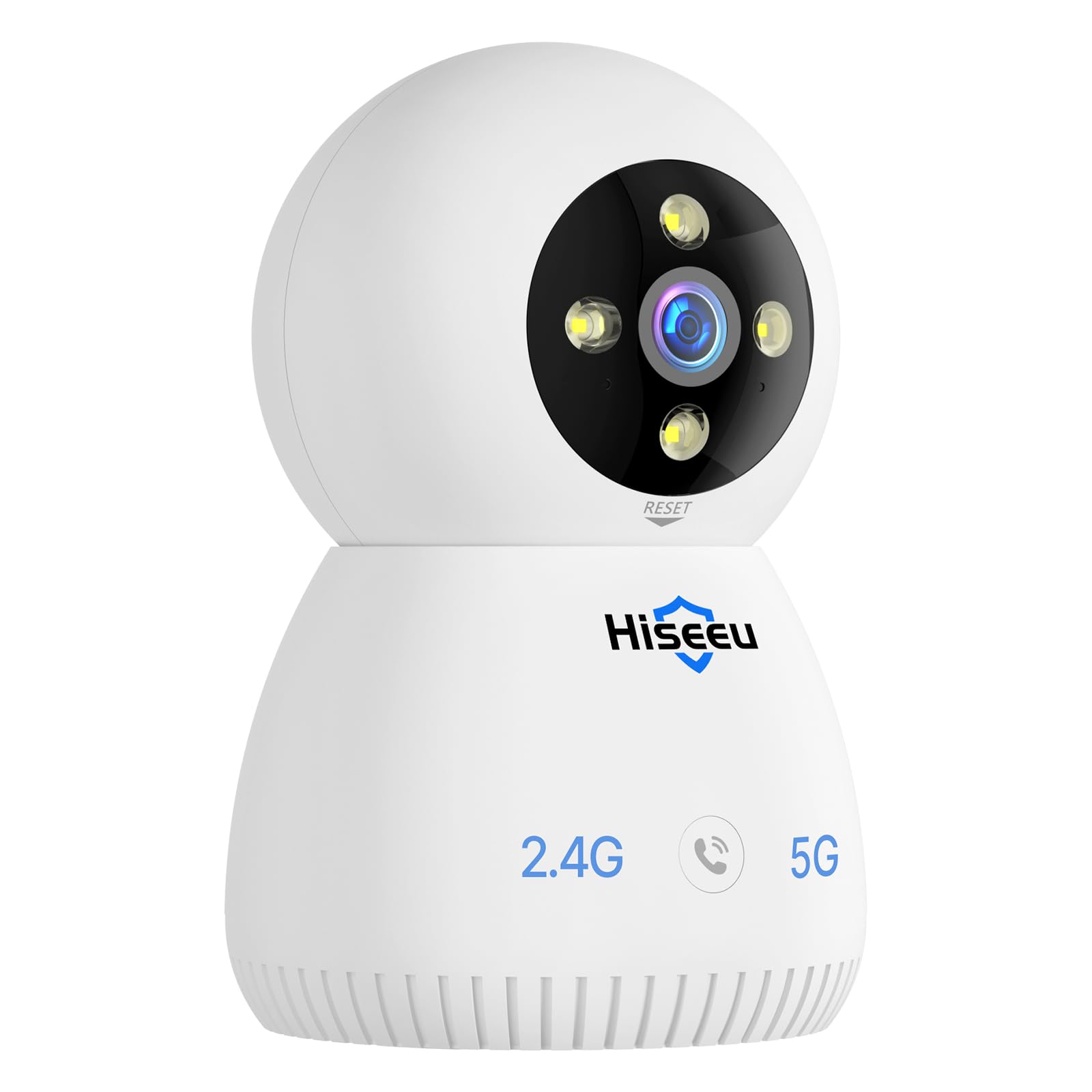 Hiseeu Indoor Security Camera, 2.4G/5G 5MP Pet Camera Baby Monitor, PTZ 360, Auto Tracking, 2 Way Audio, Night Vision, PIR Detec