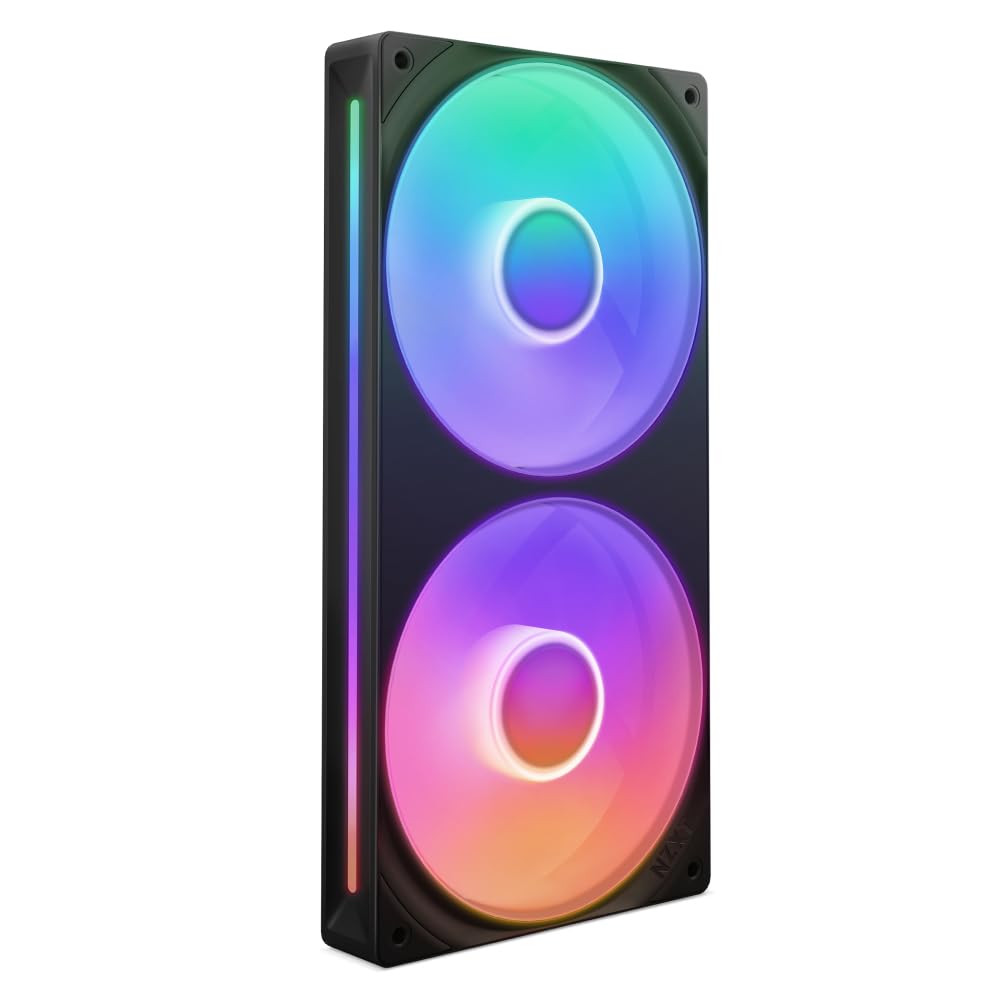 Nzxt F240 Rgb Core | 240Mm Single Frame Fan Unit With 2 X 120Mm Rgb Fans | Speed & Lighting Control | High Static Pressure & Air