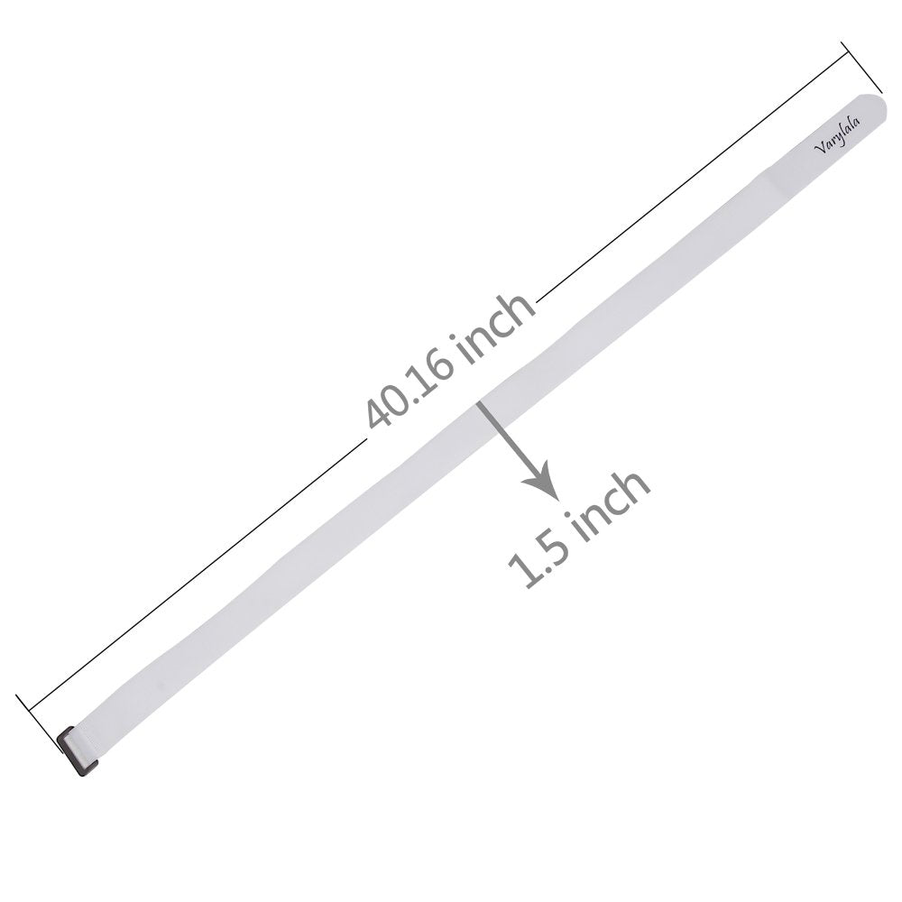 4 Pcs Varylala Versatile Hook And Loop Cable Ties Straps Tie Downs Fastening Securing Straps (40''X1.5'', White)