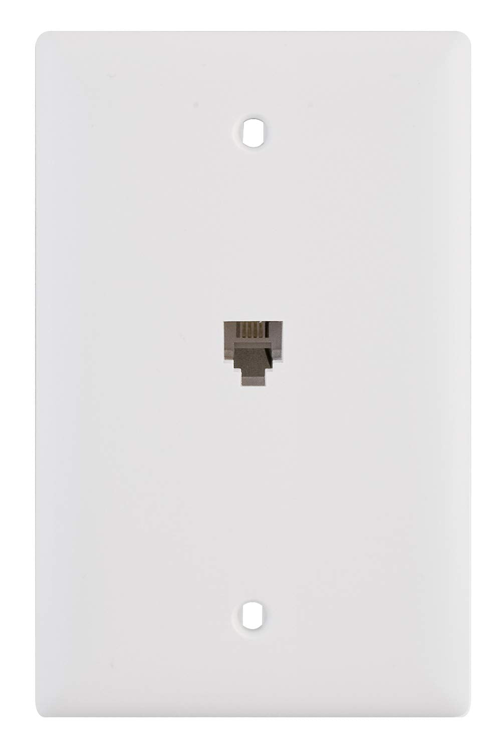 Legrand Pass & Seymour Tpte1Wcc12 Single Gang Modular Telephone Jack With Wall Plate, Four Conductor, White
