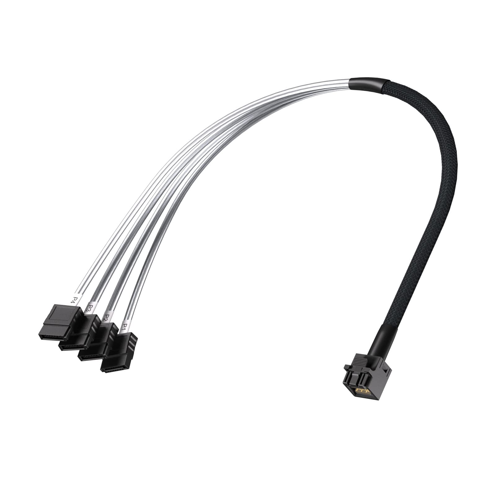 10Gtek# 6G Internal Minisas Hd To Sata Cable, Sas To Sata, Sff 8643 To 4X Sata 7Pin Hard Disk Data Server Raid Cable, 1.6Ft/0.5M
