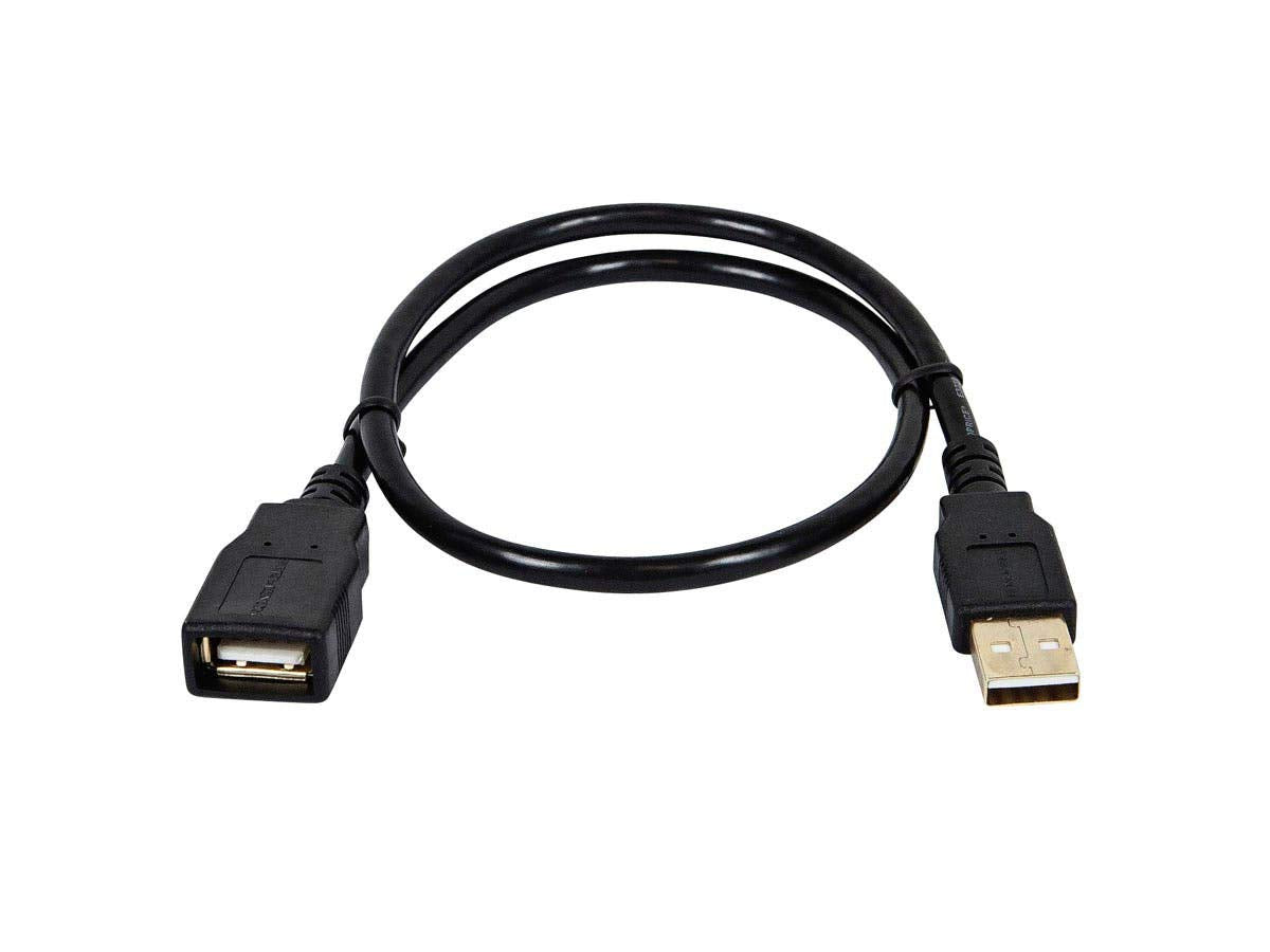 Usb 2.0 A Male To A Female Extension 28/24Awg Cable   1.5Ft