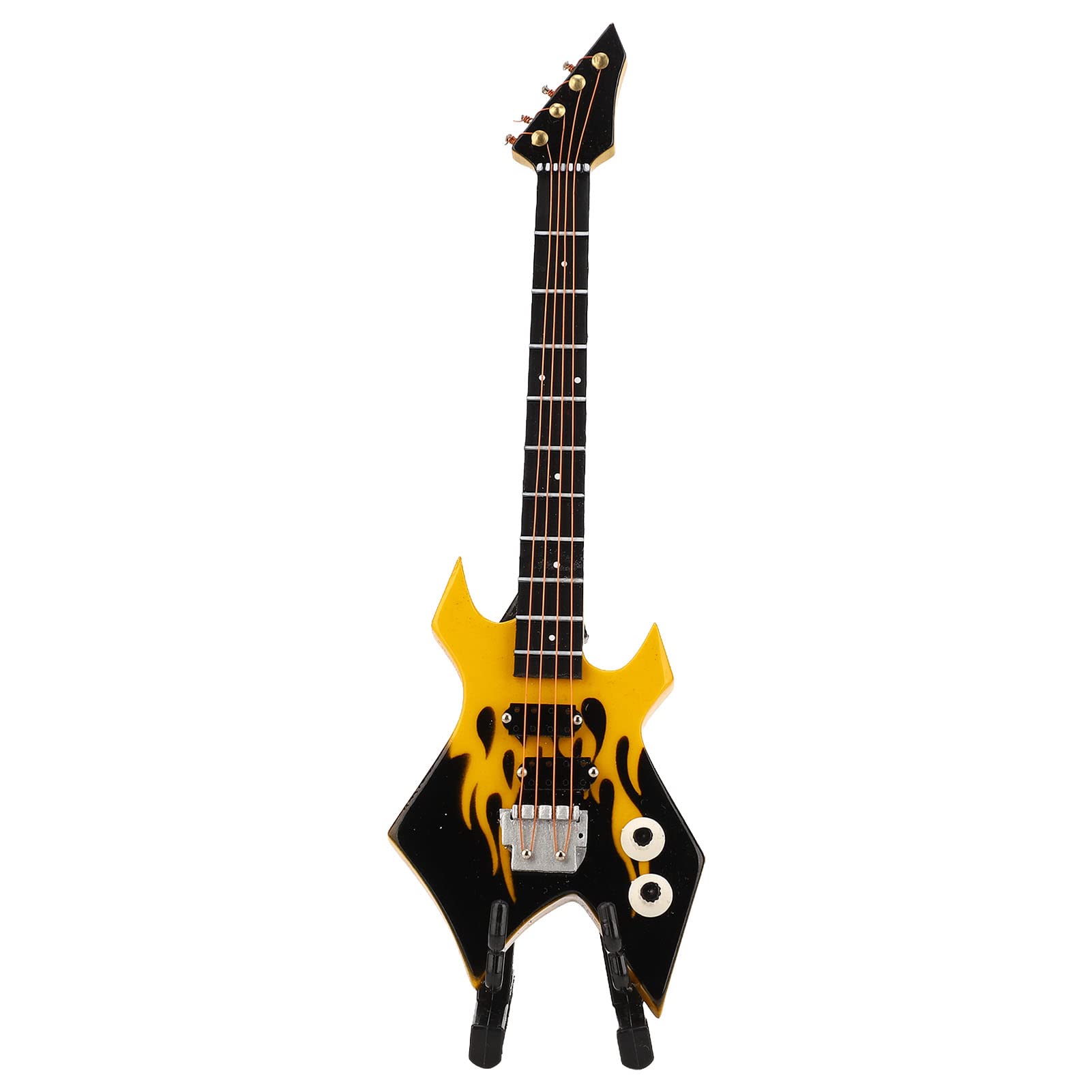 Mini Bass, Mini Guitar, Decoration, Simulation, Home Study, Gift Choice (Yellow)