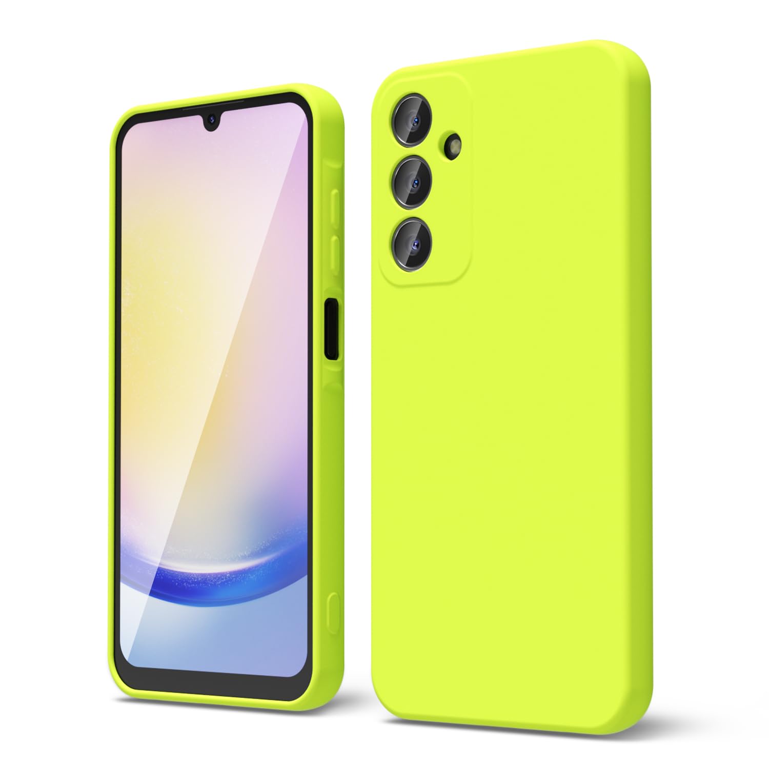 Oakxco For Samsung Galaxy A25 5G Phone Case Liquid Silicone, Neon Bright Solid Color, Thin Slim Soft Rubber Gel Matte Tpu Plain