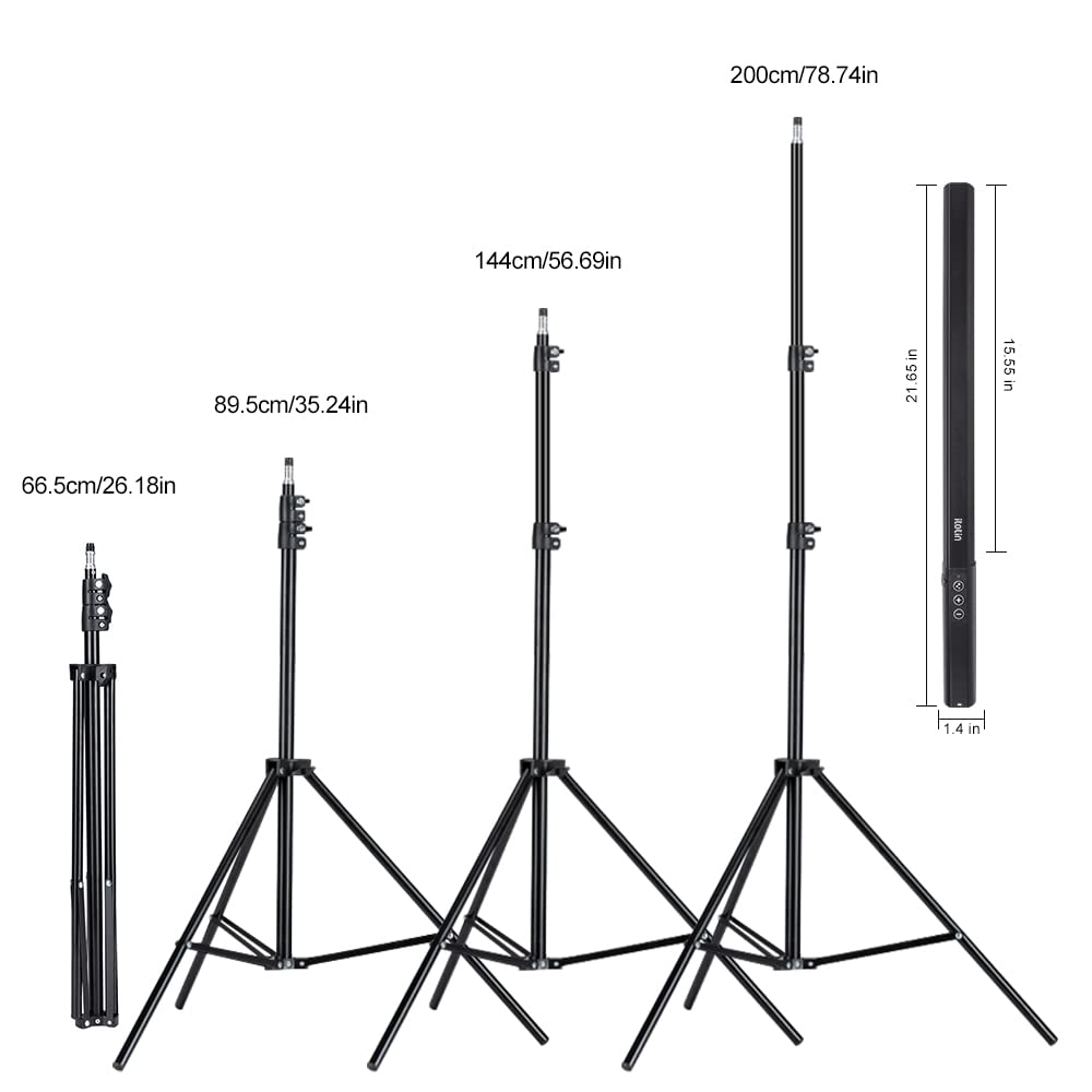 Led Light Sticks Rgb Light Wand, Photography Light Stick Led Video Lighting Kit 9 Color Modes, With 26.2'' To 78.7'' Tripods, Ad