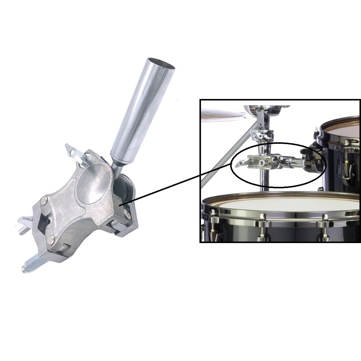 Tuoren Tom Drum Mount Clamp Adjustable Tom Drum Holder Drum Rack Single Mount Tom Arm Clamp For Cymbals Stand Drum Set Mounting