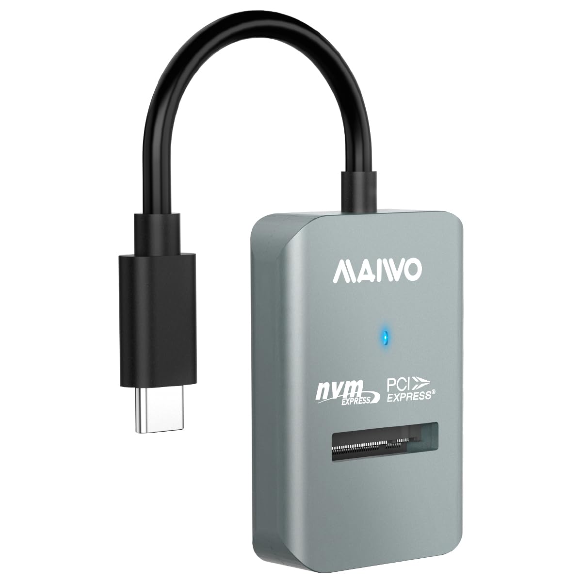 Maiwo M.2 Nvme To Usb Adapter, Usb C Pcie Nvme Dock, Usb3.2 Gen2X1 10Gbps With Uasp Trim, 4Tb Capacity, Tool Free Lay Flat Nvme Ssd Enclosure Reader