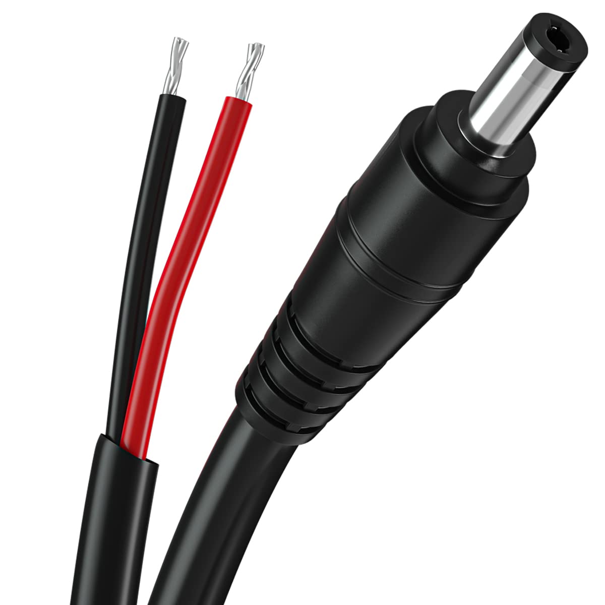 Dc Power Pigtail Cable,16Awg Dc Barrel Plug Connector 2.1Mm X 5.5Mm Dc Male Plug To Bare Wire Open End Power Wire Supply Repair