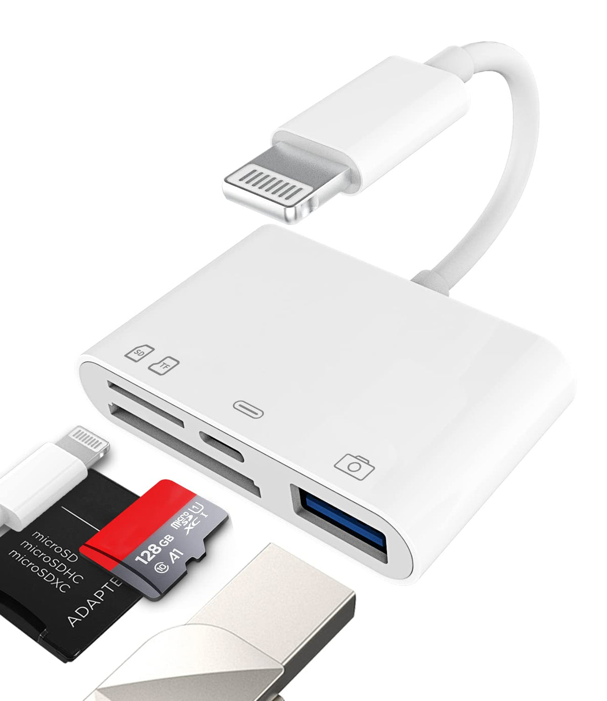 Camera Micro Sd Tf Memory Card Reader Lightning Male To Usb3.0 Female Adapter Otg Cable For Apple Iphone 11 12 Mini Max Pro Xs X