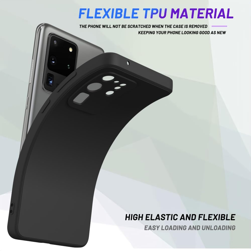 Wogroo For Samsung Galaxy S20 Ultra Case Black, Scratch Resistant With Soft Touch, Slim Thin Phone Cover For Samsung Galaxy S20