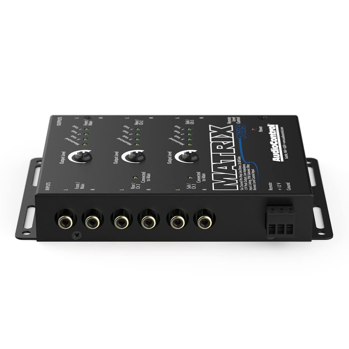 Audiocontrol Matrix Plus Black Six Channel Line Driver With Remote Level Control Input
