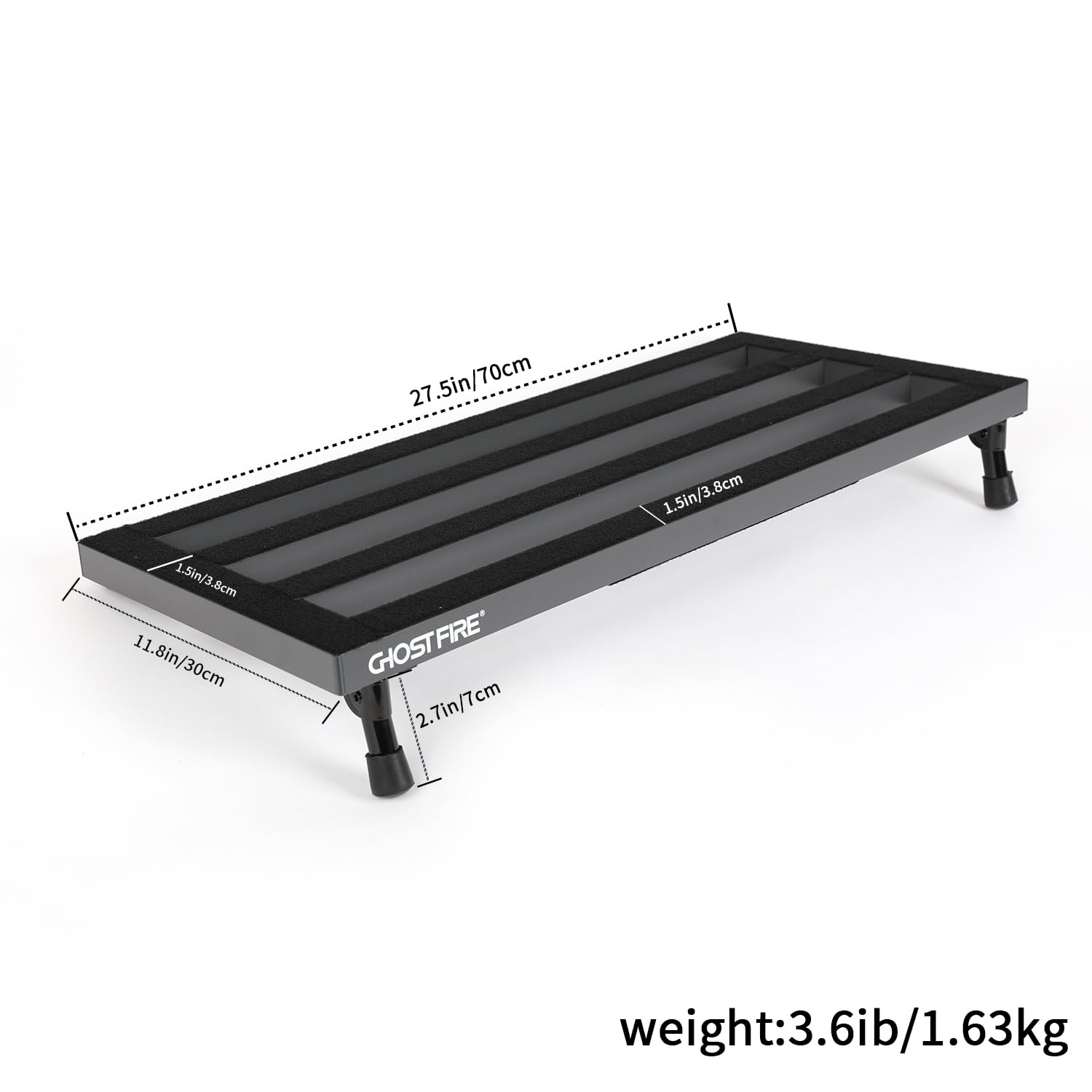 Ghost Fire Guitar Pedal Board Aluminum Alloy 2.2Ib Super Light Effect Pedalboard 27.5''X11.8'' With Carry Bag Spl 07