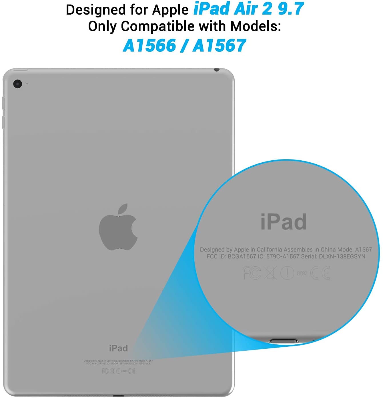 Asgens Case For Ipad Air 2 2014 9.7, Transparent Slim Silicone Soft Tpu Tablet Computer Case Shock Absorption For Ipad Model A