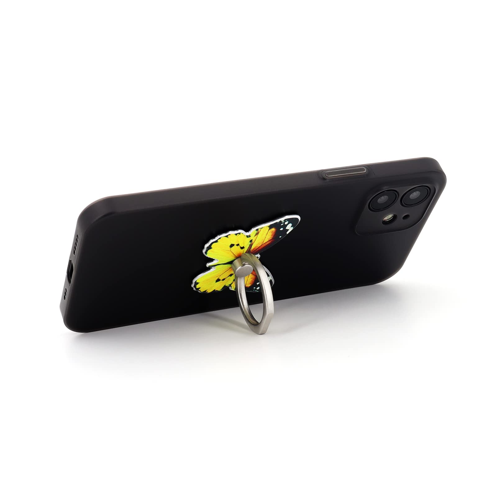 Lamignonne Butterfly Cell Phone Ring Holder Finger Ring Grip Stand 360 Rotation 180 Flip Universal Kickstand Compatible With All