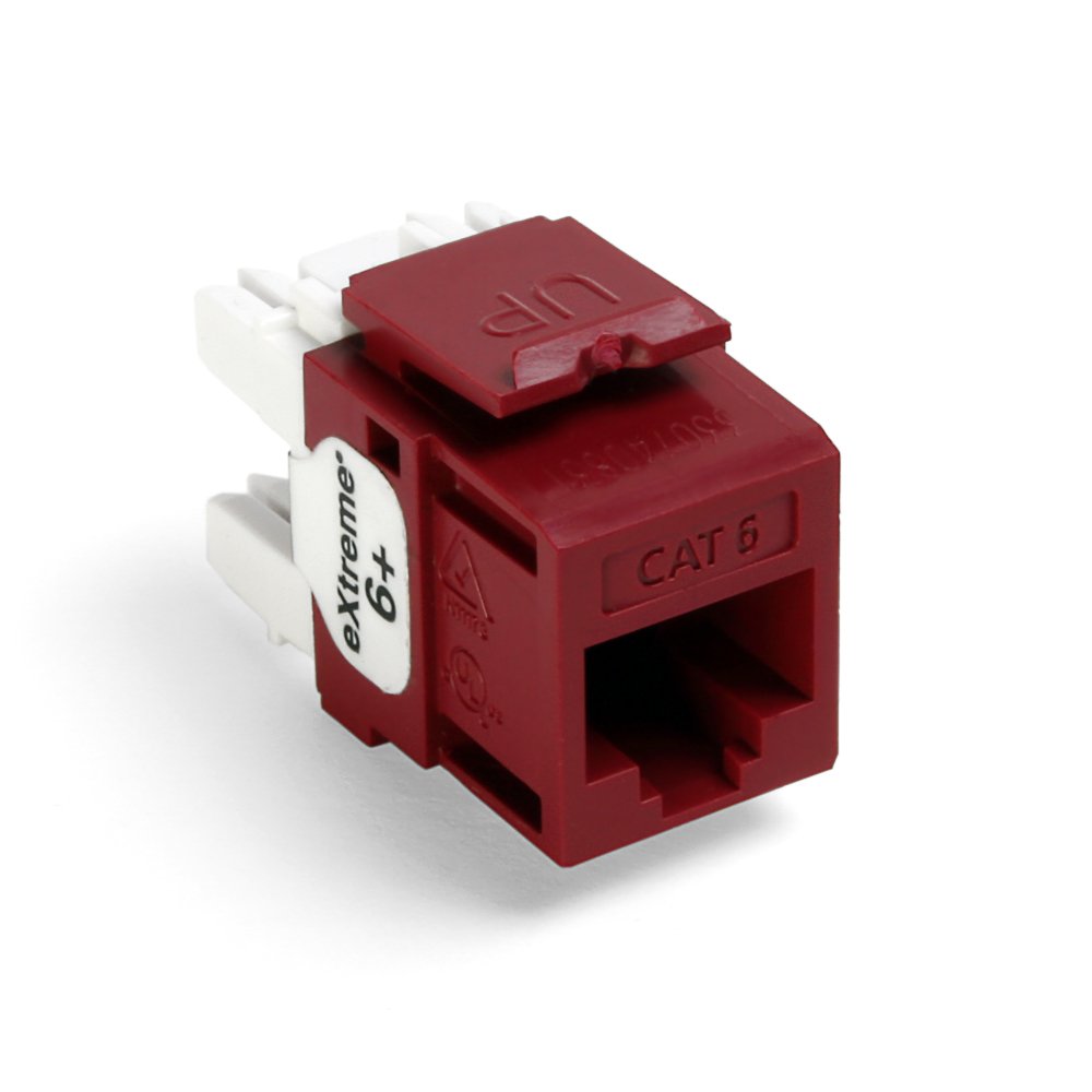 Leviton 61110 RR6 Extreme 6+ QuickPort Connector, CAT 6, Red