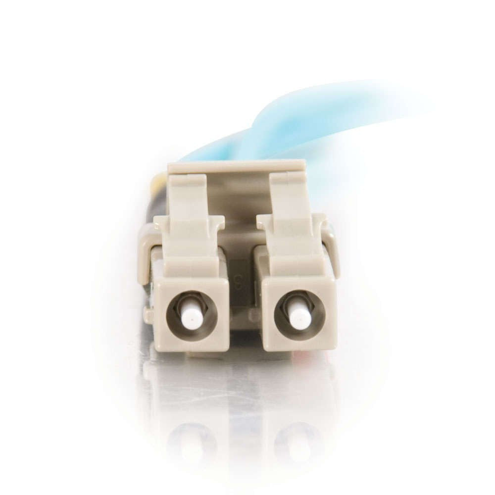Legrand   C2G Fiber Optic Ethernet Cable, Aqua 10Gb 50/125 Lc Lc Duplex Multimode Fiber Patch Cable, 1 Meter (3.3 Foot) Pvc Coat