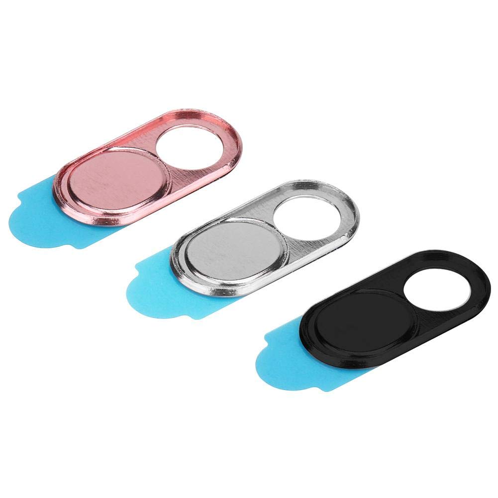 ASHATA 3pcs Metal Camera Lens Cap, Ultra Thin Camera Privacy Cover Webcam Cover Blocker Slider for Smartphone Tablet Desktop Lap