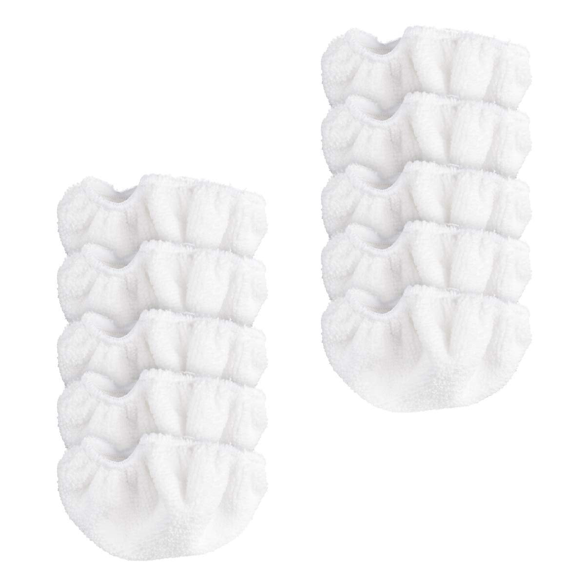 Navaris Microfibre Pads For Steam Cleaner   Set Of 10 Replacement Cloths Handheld Steamer 49454   Washable Wipes For Floor, Wall