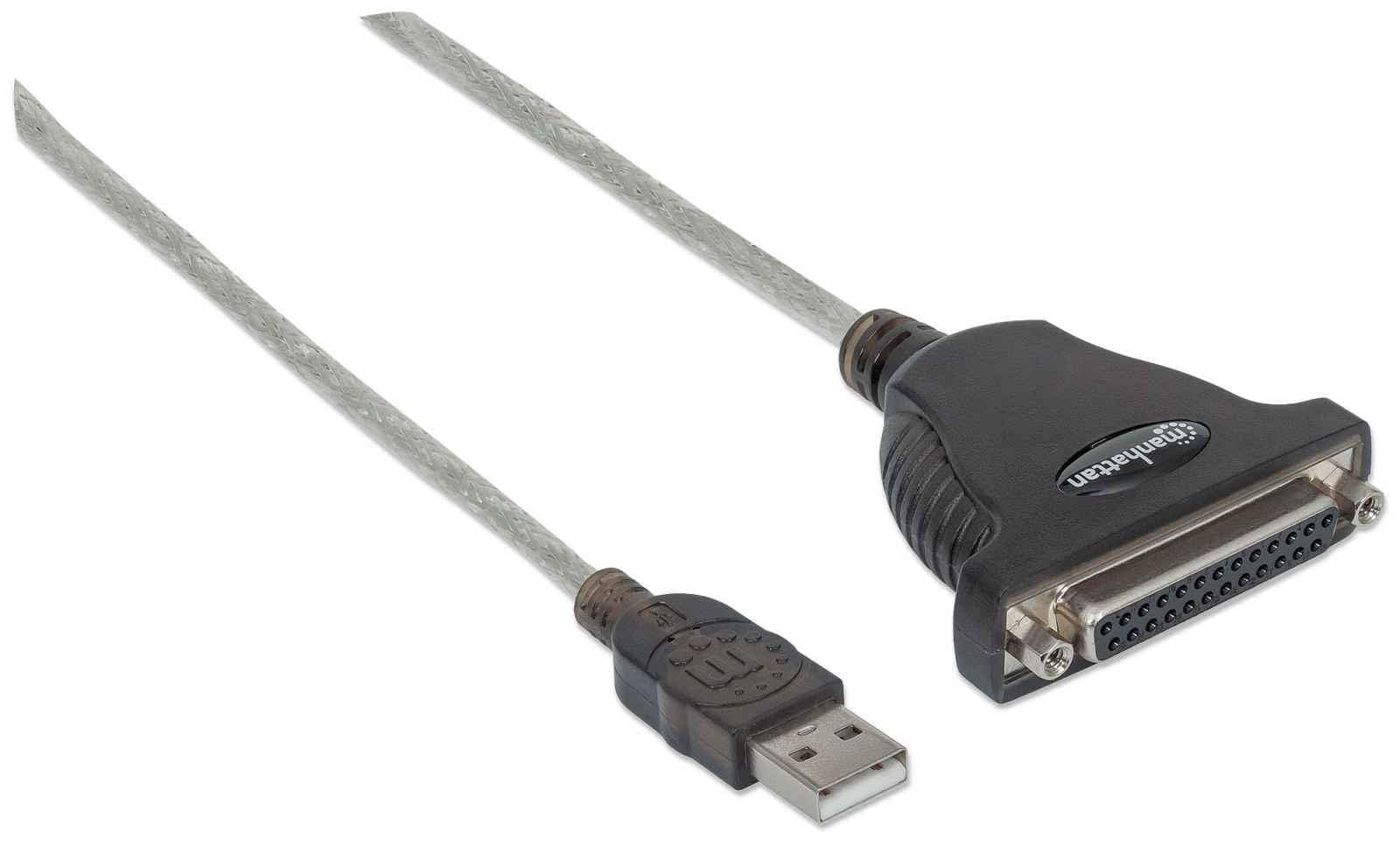 Manhattan 336581 A Male To Db25 Female Full Speed Usb To Parallel Printer Converter