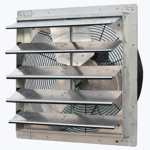 iLiving - 20'' Wall Mounted Exhaust Fan - Automatic Shutter - Variable Speed - Vent Fan For Home Attic, Shed, or Garage Ventilat
