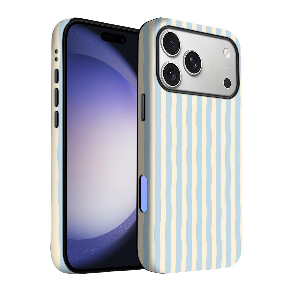Yuzbira for iPhone 17 Pro Max Case | Blue Stripes | Slim Drop Protection Design
