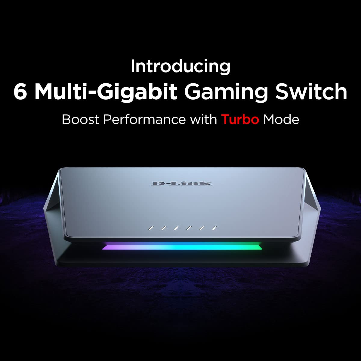 D Link 6 Port 10Gb & 2.5Gb Unmanaged Gaming Switch With 1 X 10G, 5 X 2.5G   Multi Gig, Network, Fanless, Plug & Play, Colored In