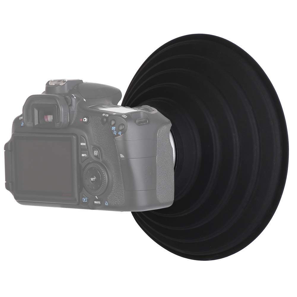 Easy Hood Lens Hood For Nikon Canon Pentax Sony 70 90Mm Camera Lens, Ultimate Anti Glass Anti Reflective Silicone Collapsible Le
