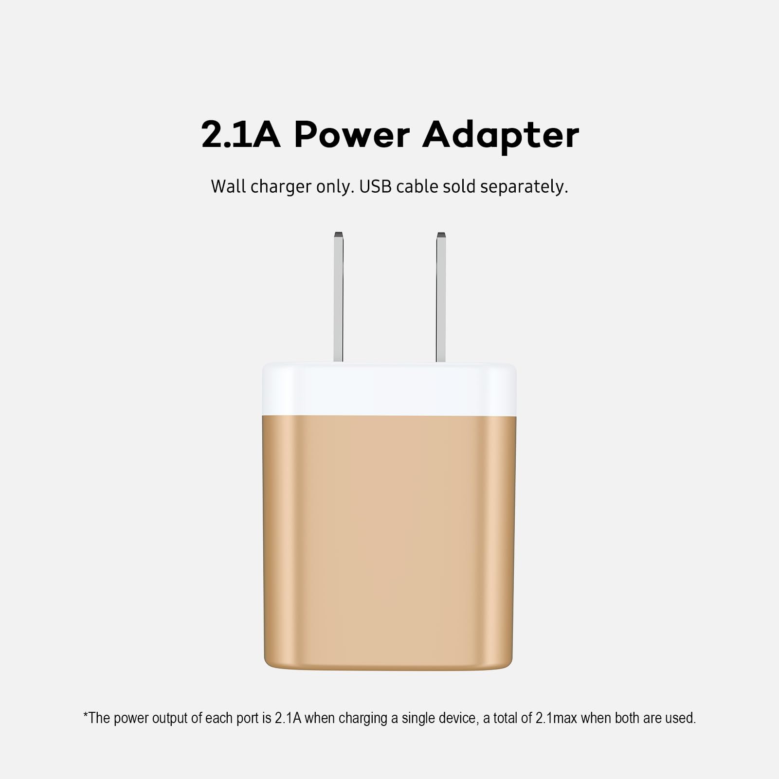 Usb Wall Charger, Charger Block, Ailkin 2.1A Multiport Fast Charge Power Brick Cube Plug Box Base Adapter For Ipad, Iphone, Ipod
