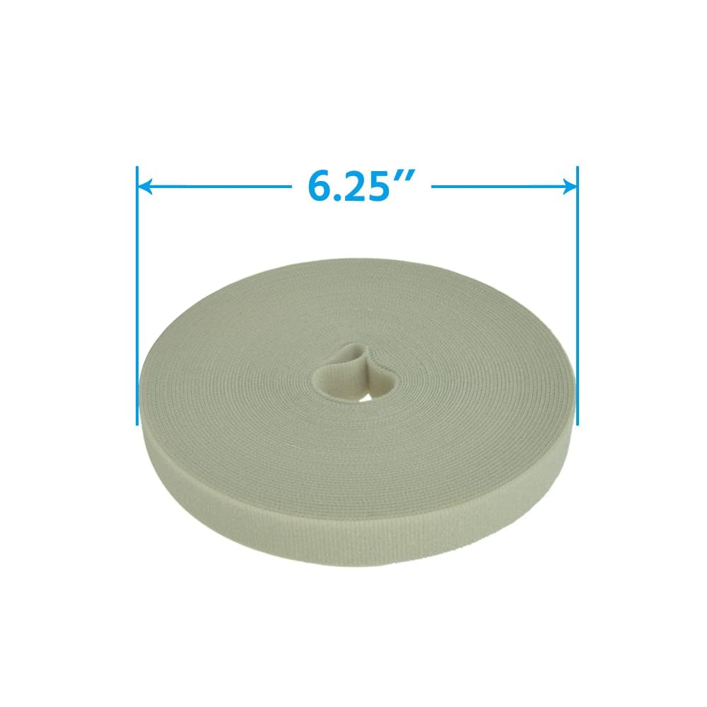 DIGITMON Hook and Loop Fastening Strap Tape Cable Tie Roll 50Ft 0.8in Grey