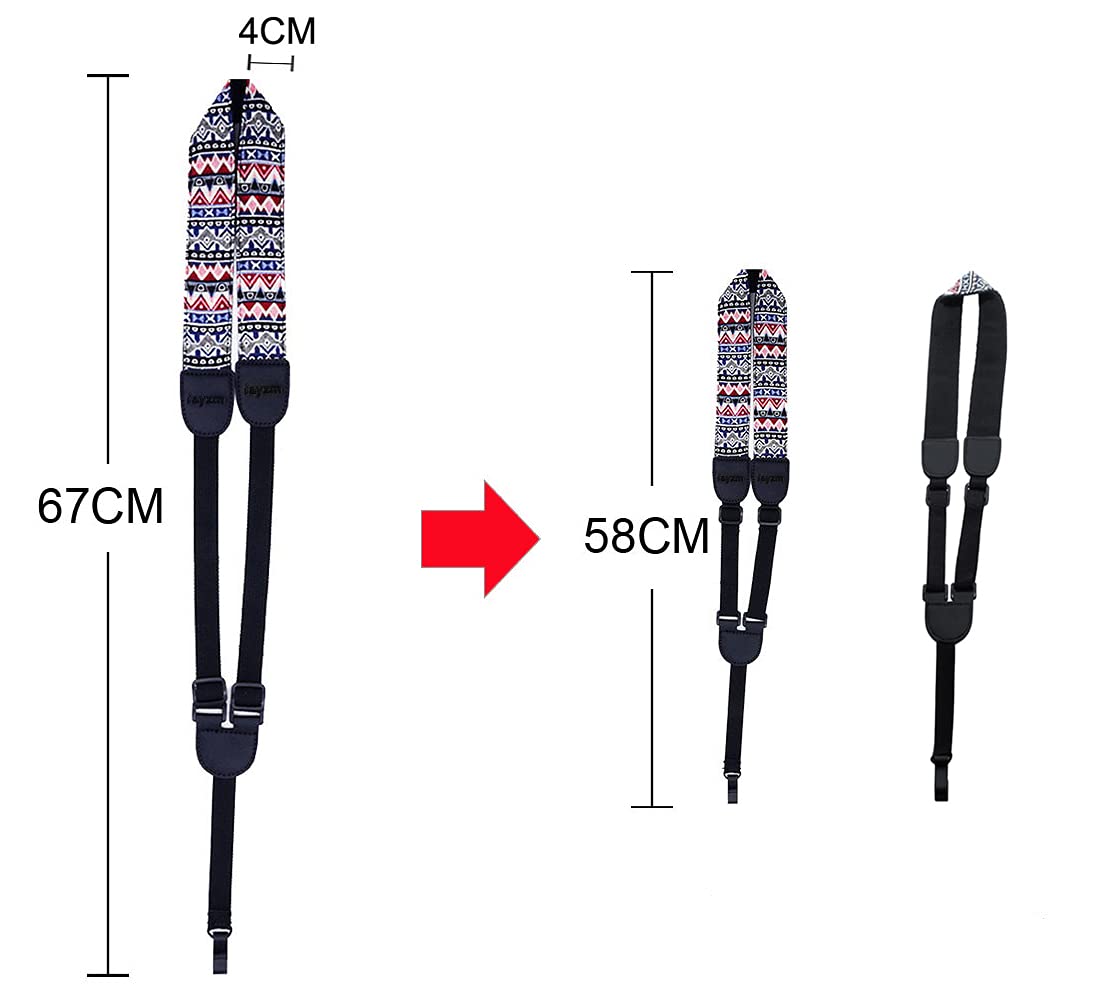 Rayzm Ukulele Strap  Zinc Ukulele Capo, Adjustable Soft Cotton Neck Sling Strap For Ukulele, Button Free Cross Chest Loop Style