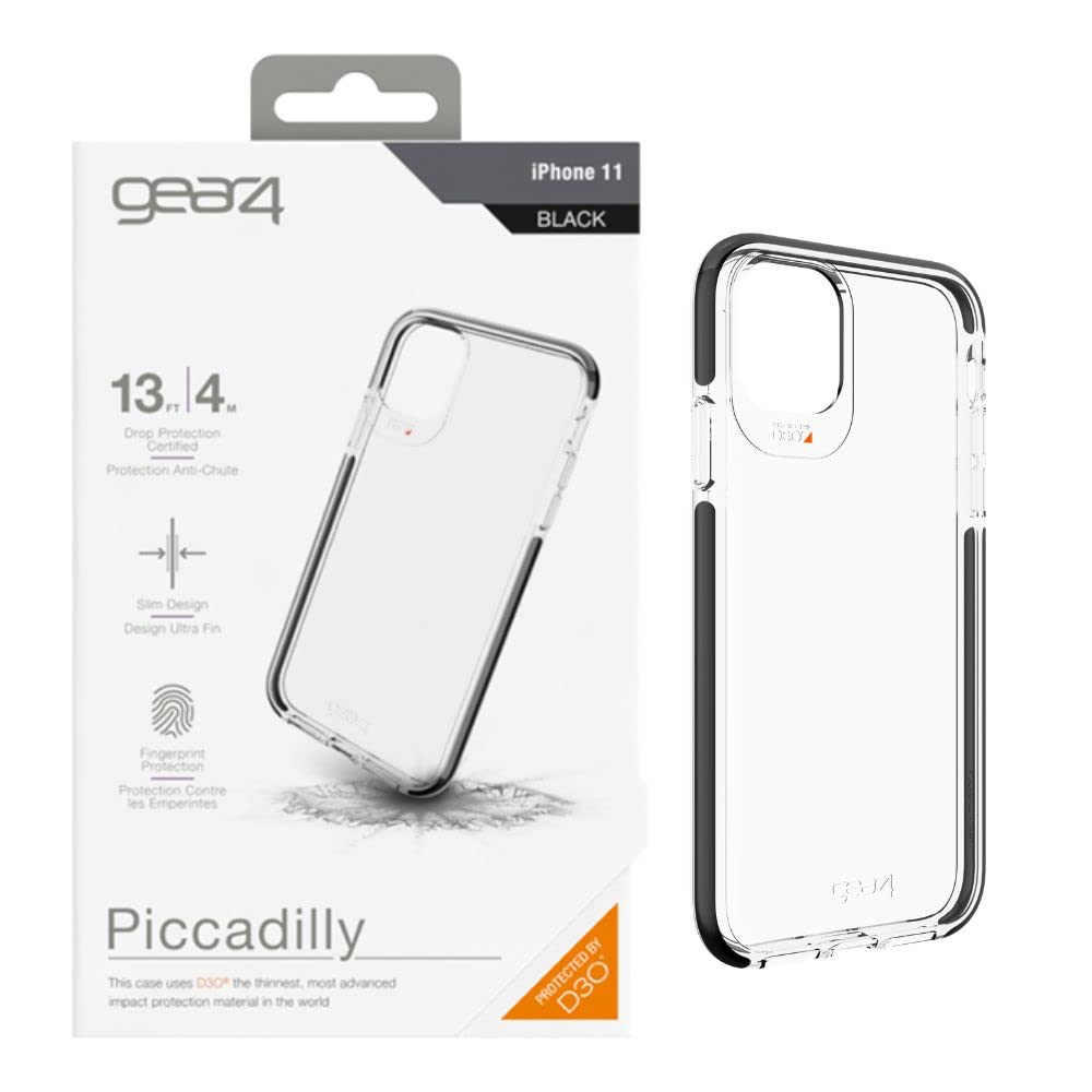 Gear4 Piccadilly Compatible with iPhone 11 Case, Advanced Impact Protection with Integrated D3O Technology Phone Cover - Black (