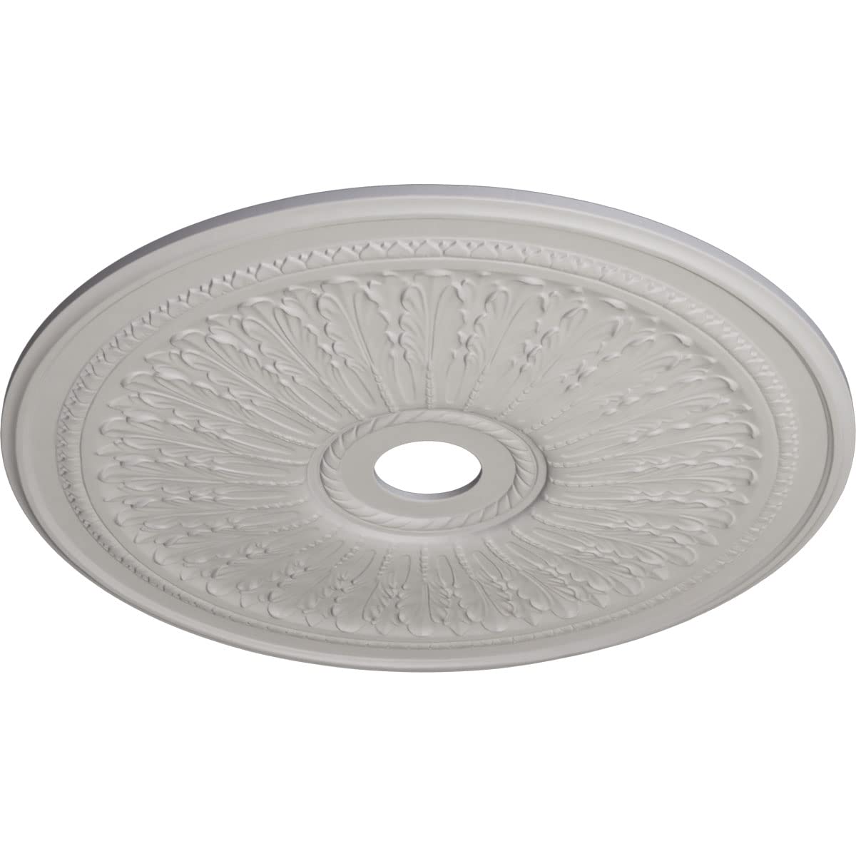 Ekena Millwork Cm29Oauwf Oakleaf Ceiling Medallion, 29 1/8''Od X 3 5/8''Id X 1''P, Hand Painted Ultra Pure White