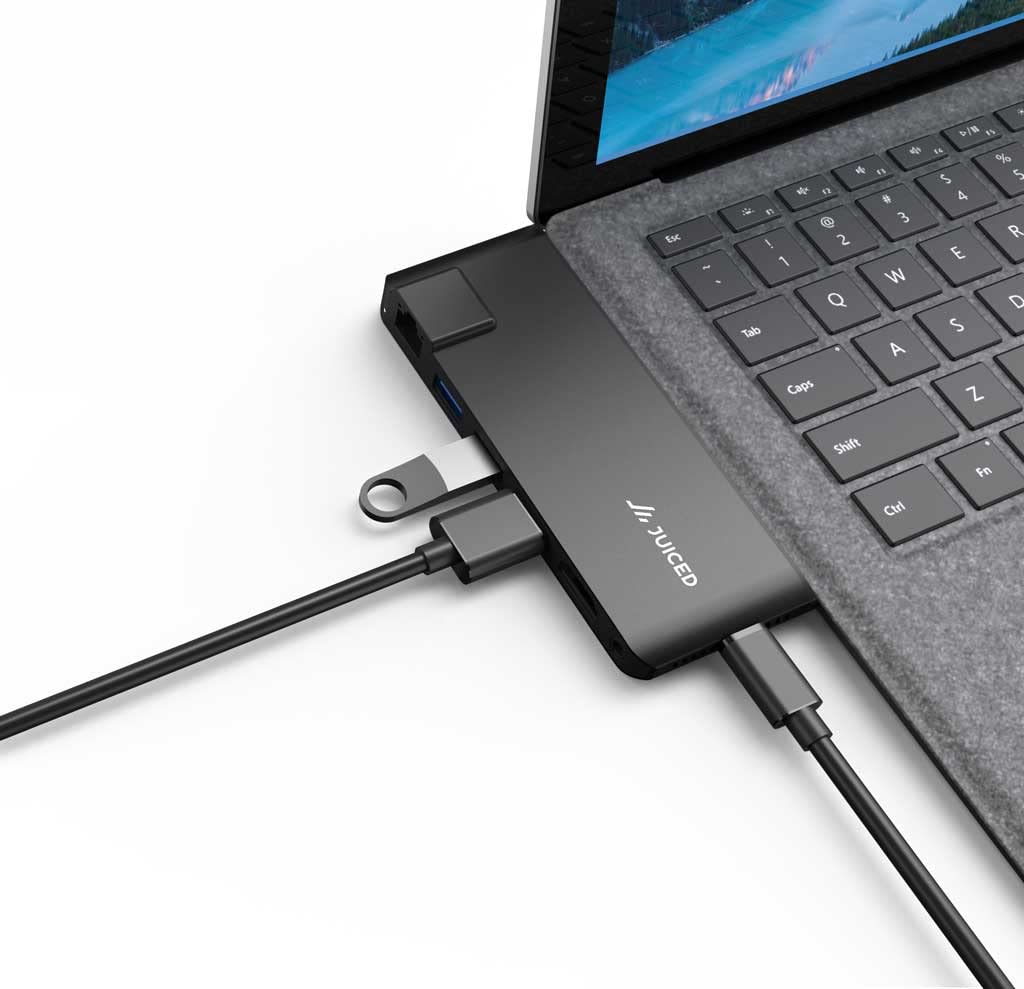 Impacthub   Surface Laptop 5 | 4 | 3 | Go   Multiport Utility Adapter   3X Usb A 10Gbps Ports | 4K Hdmi | 4K Usb C Display Alt M