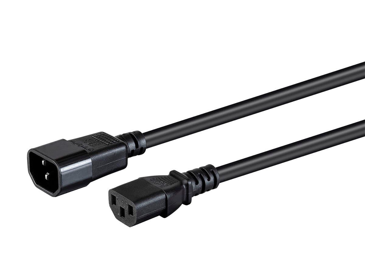 Monoprice Extension Cord - Iec 60320 C14 To Iec 60320 C13_ 14Awg_ 15A_ 3-Prong_