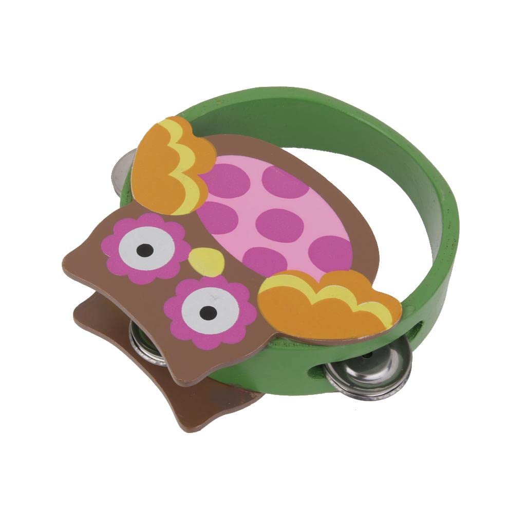ELBME Kids Wooden Tambourine  Owl
