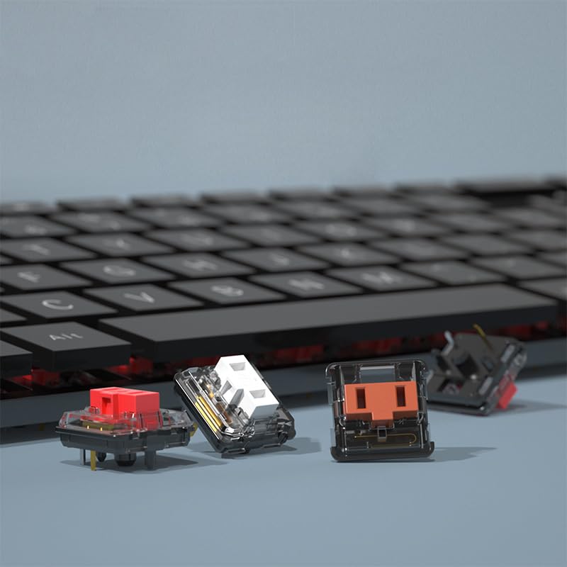 Draoza Kailh Choc Low Profile Switch Clicky Switch 5 Pin Switches 1350 Chocolate For Mechanical Gaming Keyboard Switch(White,108