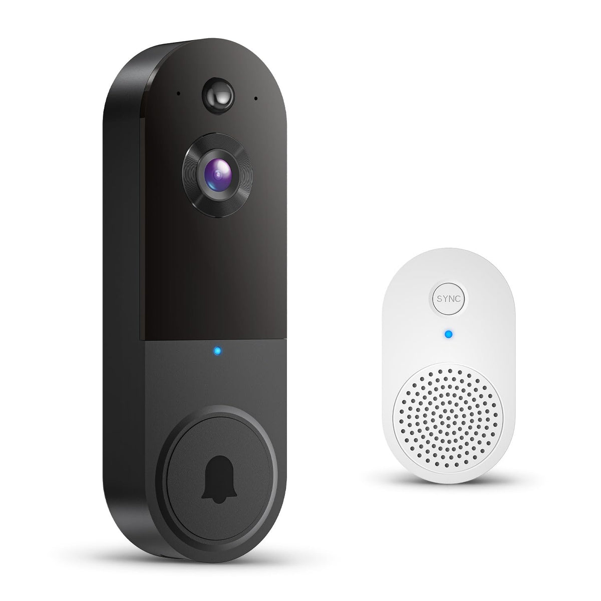 Clipblur Wireless Wi-Fi Video Doorbell Camera With Night Vision, Two Way Audio, Ai Motion Detection And Cloud Storage (Black)