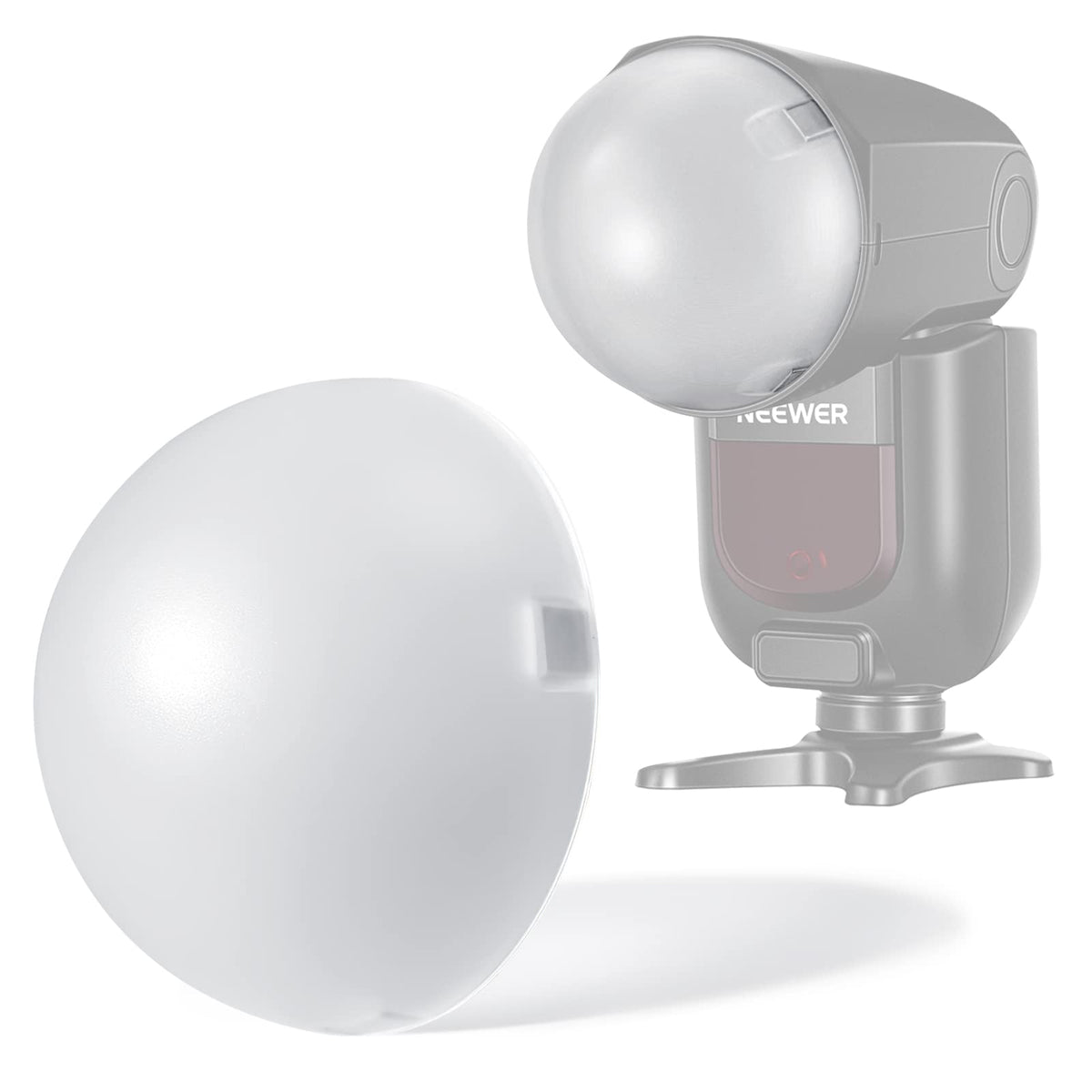 Neewer Magnetic Dome Diffuser For Round Head Speedlite Flash, Magnetically Attached Flash Dome Light Modifier For Z2 Z1 Speedlit