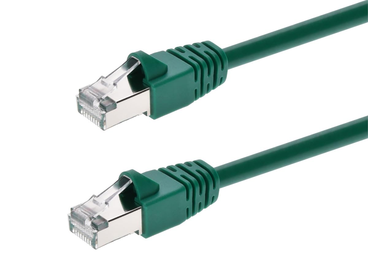 Monoprice Cat6A Ethernet Patch Cable   Network Internet Cord   Rj45, 550Mhz, Stp, Pure Bare Copper Wire, 10G, 26Awg, 7Ft, Green