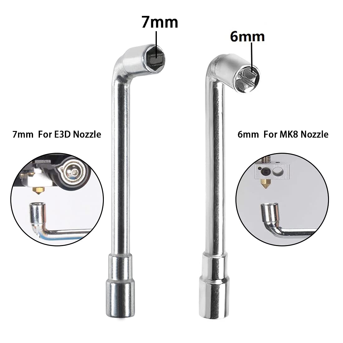 Atnsinc 6Mm 7Mm L Shaped Hexagonal Wrench Tool For Fixed Mk8 Ender 3 Brass Nozzle Included Copper Wire Toothbrush 3D Printer Acc